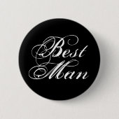 Beste Man Button in het zwart (Voorkant)