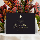 Beste Man Chic bruiloft minimalistisch voorstel Folie Uitnodiging