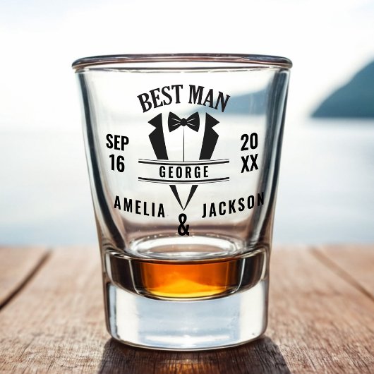 Beste Man Custom Tuxedo Wedding Favoriet Schot gla Shot Glas