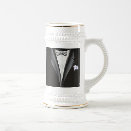 Beste man Dank je cadeau - Tuxedo Sjabloon Bierpul (Rechts)