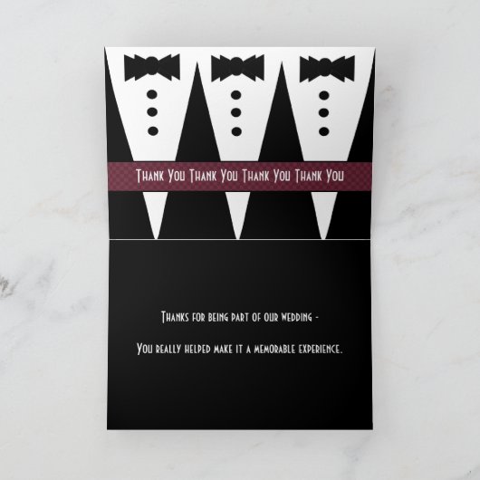 BESTE MAN Dank u - Drie Tuxedos - Bedankkaart (Binnen)