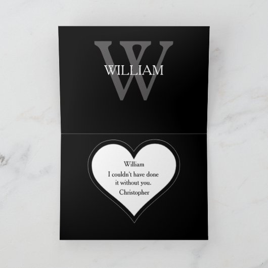 Beste man, dank u monogram en noem de Kaart van de (Binnen)