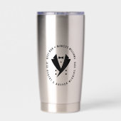 Beste man Elegant Tuxedo bruiloft Geïsoleerde Drinkbeker (Achterkant)