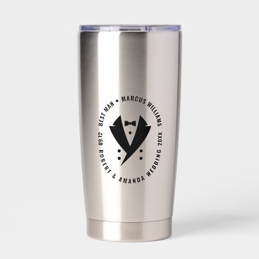 Beste man Elegant Tuxedo bruiloft Geïsoleerde Drinkbeker (Voorkant)
