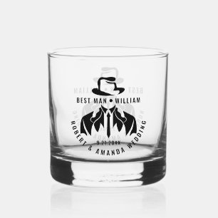 Beste man Elegant Tuxedo bruiloft Whisky Glas