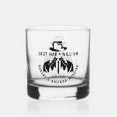 Beste man Elegant Tuxedo bruiloft Whisky Glas (Achterkant)