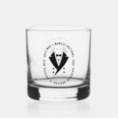 Beste man Elegant Tuxedo bruiloft Whisky Glas (Achterkant)