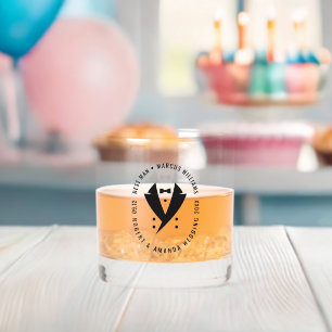 Beste man Elegant Tuxedo bruiloft Whisky Glas