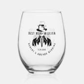 Beste man Elegant Tuxedo bruiloft Wijnglas Zonder Voet (Voorkant)