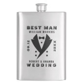 Beste Man Elegant Tuxedo Zwart Typografie Bruiloft Flacon (Voorkant)