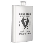 Beste Man Elegant Tuxedo Zwart Typografie Bruiloft Flacon (Rechts)