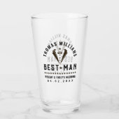 Beste Man Elegant Zwart Tuxedo Huwelijkscadeau Glas (Achterkant)