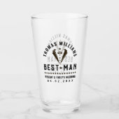 Beste Man Elegant Zwart Tuxedo Huwelijkscadeau Glas (Voorkant)