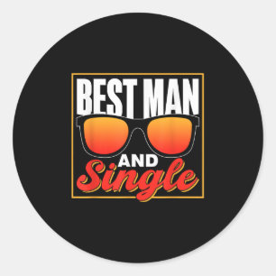 Beste Man en Single Party Bruid Team Groom Bachelo Ronde Sticker