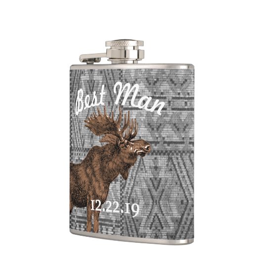 Beste Man Flask  Moose Tribal Pattern Heupfles (Links)