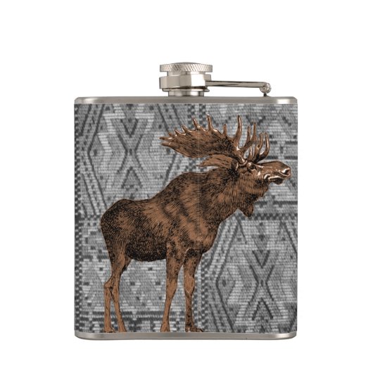 Beste Man Flask  Moose Tribal Pattern Heupfles (Achterkant)