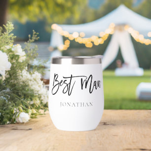 Beste man geschenk naam zwart kalligrafie