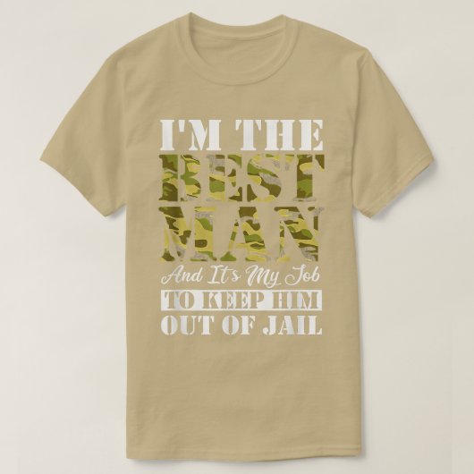 Beste man gevangen bachelorette feest camouflage l t-shirt (Design voorkant)