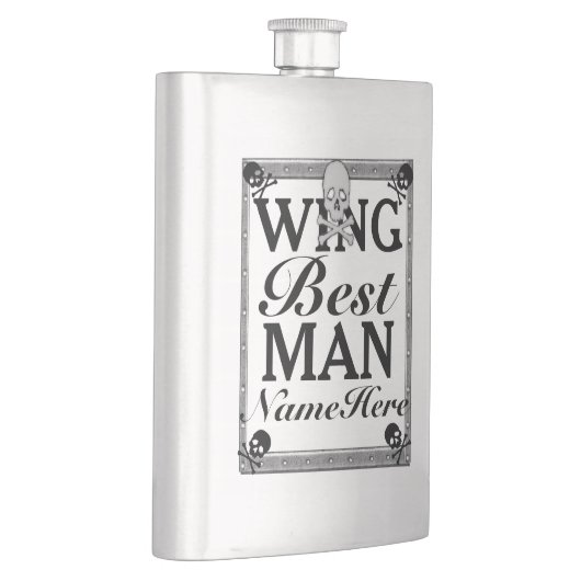 Beste Man Gift Flask! Van Groom. Naam toevoegen! Flacon (Rechts)