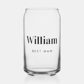 Beste man Groomsman Bruiloft Blikvorm Glas (Voorkant)