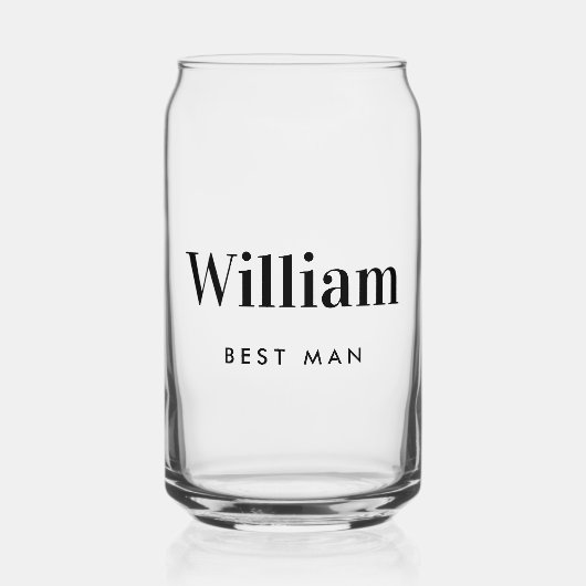 Beste man Groomsman Bruiloft Blikvorm Glas (Voorkant)