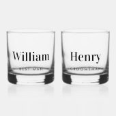 Beste man Groomsman Bruiloft Whisky Glas (Voorkant)