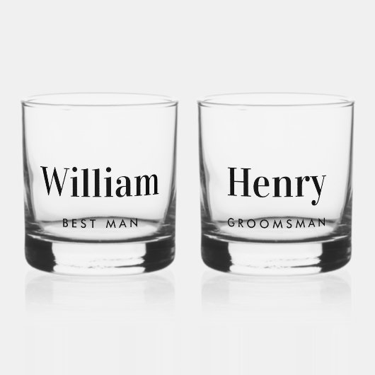 Beste man Groomsman Bruiloft Whisky Glas (Voorkant)