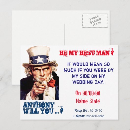 beste man groomsman voorstel briefkaart (Voorkant / Achterkant)