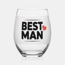 Beste Man Hart Stemless Wijnglas