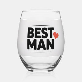 Beste Man Hart Stemless Wijnglas Zonder Voet