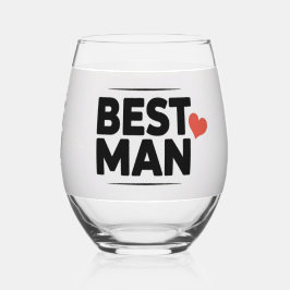 Beste Man Hart Stemless Wijnglas Zonder Voet