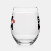 Beste Man Hart Stemless Wijnglas Zonder Voet (Rechts)