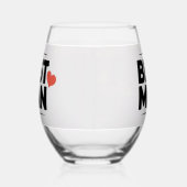 Beste Man Hart Stemless Wijnglas Zonder Voet (Links)