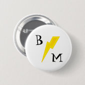Beste Man Lightning Bolt Pin Ronde Button 5,7 Cm (Voorkant /achterkant)
