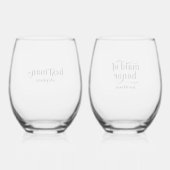 Beste man, Maid of Honor Elegant Black Typography Wijnglas Zonder Voet (Achterkant)