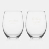 Beste man, Maid of Honor Elegant Gold Typography Wijnglas Zonder Voet (Achterkant)