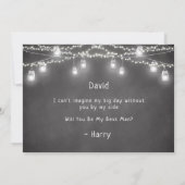 Beste Man Mason Jar String Lights Kaart (Achterkant)