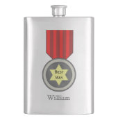 Beste man medaille op maat kolf heupfles (Voorkant)