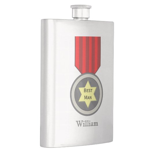 Beste man medaille op maat kolf heupfles (Rechts)