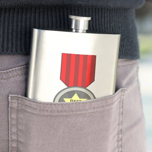 Beste man medaille op maat kolf heupfles (Voorbeeld)