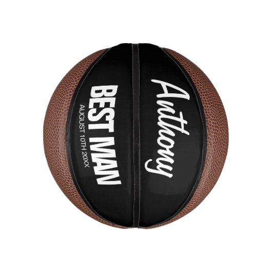 Beste Man mini basketbal cadeau van groom (Verticaal)