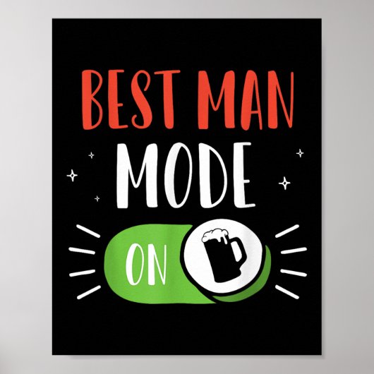 Beste Man Mode op Party Bruid Bruidegom Bachelor T Poster (Voorkant)