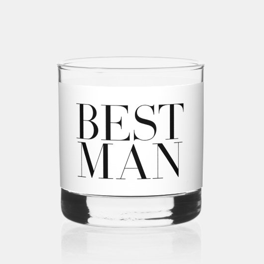 Beste Man Modern gepersonaliseerd minimalistisch Whisky Glas (Voorkant)