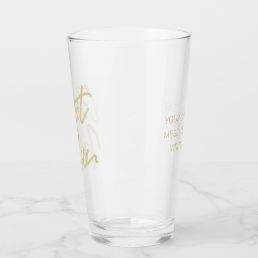 Beste Man Modern Gold Brush Script Typografie Bier Glas (Links)