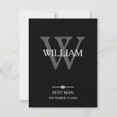Beste Man Monogram + Naam Classic Script Cool Bedankkaart (Voorkant)