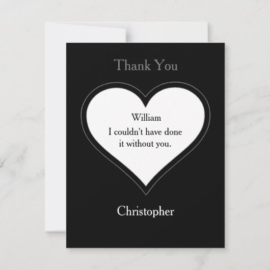 Beste Man Monogram + Naam Classic Script Cool Bedankkaart (Achterkant)