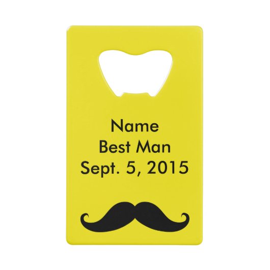 Beste Man Mustache & Suit Credit Kaart Bottle Open Creditkaart Flessenopener (Voorkant)