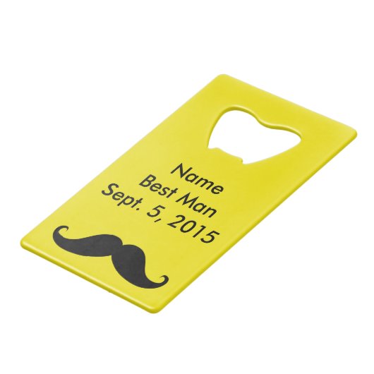 Beste Man Mustache & Suit Credit Kaart Bottle Open Creditkaart Flessenopener (Voorkant Gekanteld)