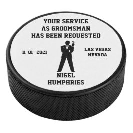 Beste man of Groomsman Hockey Puck nodigt uit