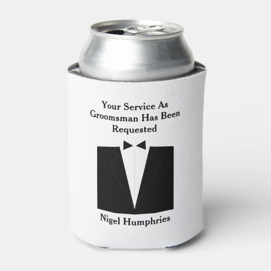 Beste man of Groomsman nodigt uit Blikjeskoeler (Blikje Voorkant)